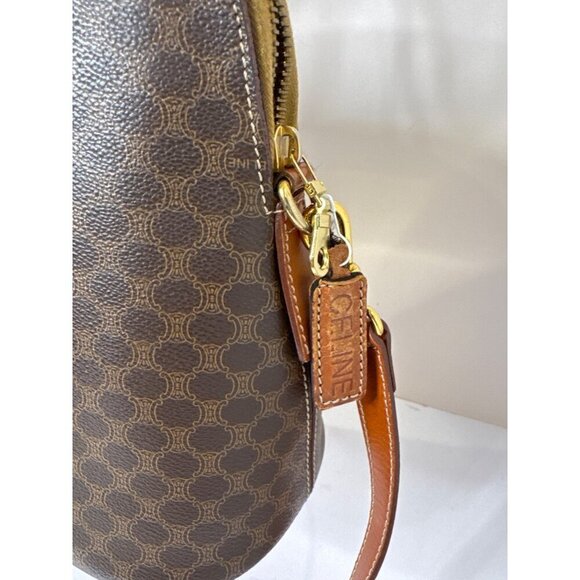 Celine Macadam Brown Coated Canvas & Leather Handbag With Adjustable Strap - Picture 6 of 16
